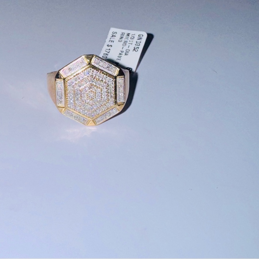 10k Solid Gold Real diamond ring for him, Luxury Mens Custom ring Free Appraisal